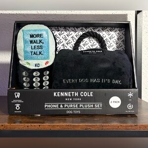 Kenneth Cole Black and Gray Phone & Purse Dog Toy Set NIB